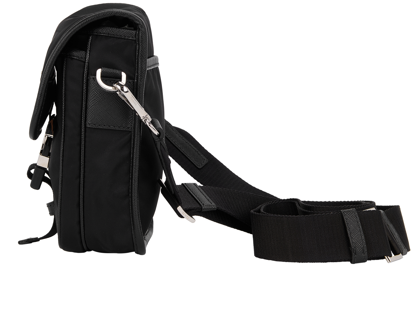 Re-Nylon Shoulder Bag, &pound;650, Handbags, Black, Nylon, Bottom view